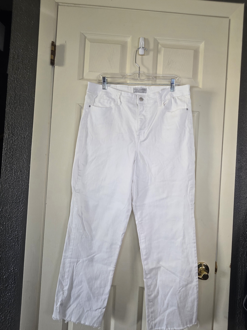 Sanctuary White Cropped High Rise Straight-Leg Women's Jeans